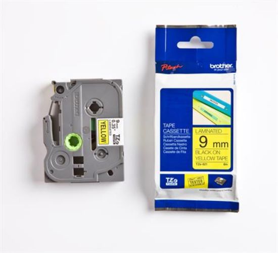 Billede af Brother TZ-621 9 mm sort/gul