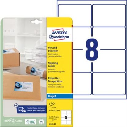 Billede af Inkjet labels Avery J8165-25
