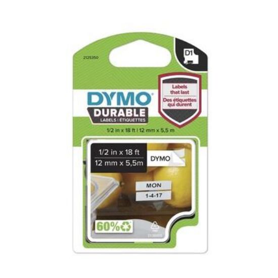 Billede af Dymotape D1 Durable sort/hvid
