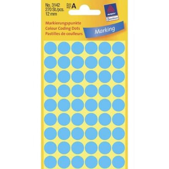 Billede af Etiket Avery 3142 blå Ø12mm