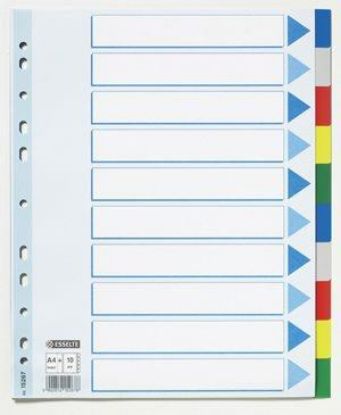 Billede af Faneblade Esselte A4 plast 10-delt maxi