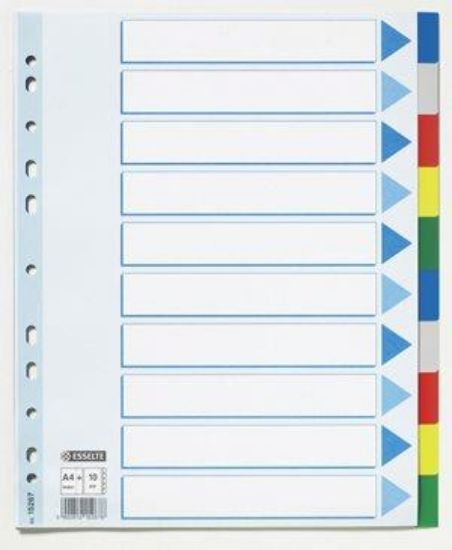 Billede af Faneblade Esselte A4 plast 10-delt maxi