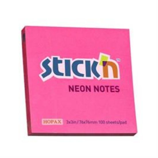Billede af Stick'n notes neon pink 76x76mm