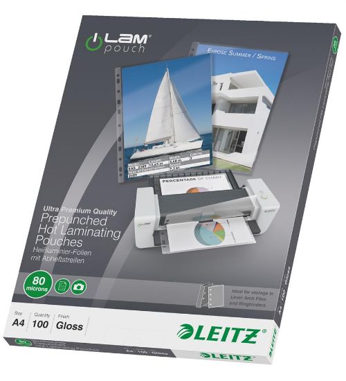 Billede af Lamineringslommer Leitz A4 m/huller