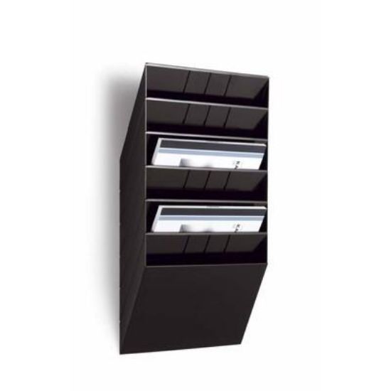 Billede af Brochureholder Flexiboxx tværformat sort 6 fag