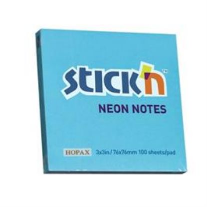 Billede af Stick'n notes neon blå 76x76mm