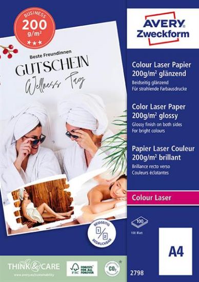 Billede af Fotopapir Avery A4 laser 200gr. (100)