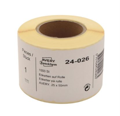Billede af Etiket Avery 24-026 hvid 25x50mm