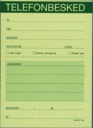 Billede af Telefonbesked Grafisk 1040