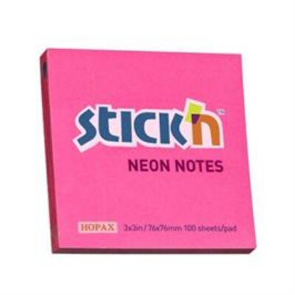 Billede af Stick'n notes neon pink 76x76mm
