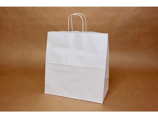 Billede af Bærepose hvid papir 25 l. - 32x17x35