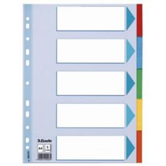 Billede af Faneblade Esselte A4 karton 5-delt
