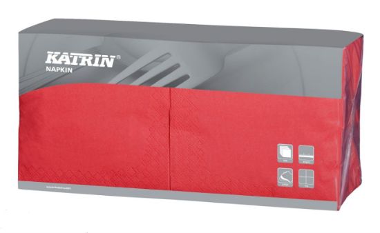 Billede af Servietter 33x33 rød 3-lags (150)