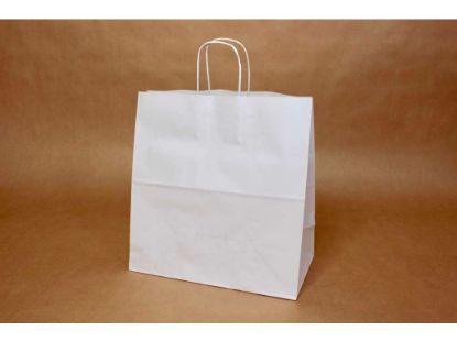 Billede af Bærepose hvid papir 25 l. - 32x17x35