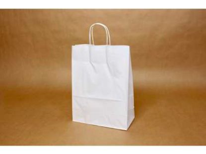 Billede af Bærepose hvid papir 16 l. - 26x12x35