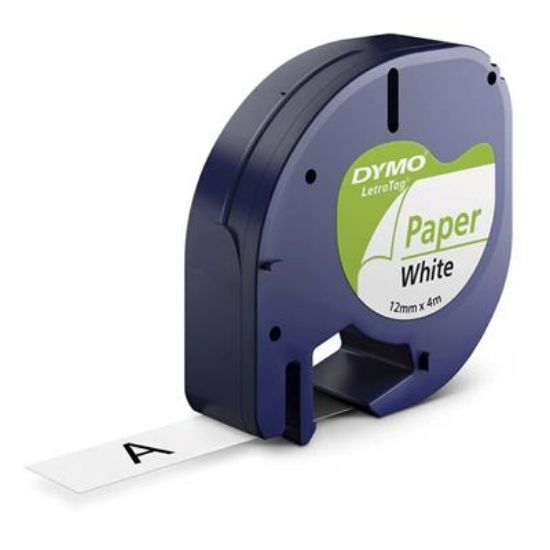 Billede af Labeltape DYMO Letratag hvid papir