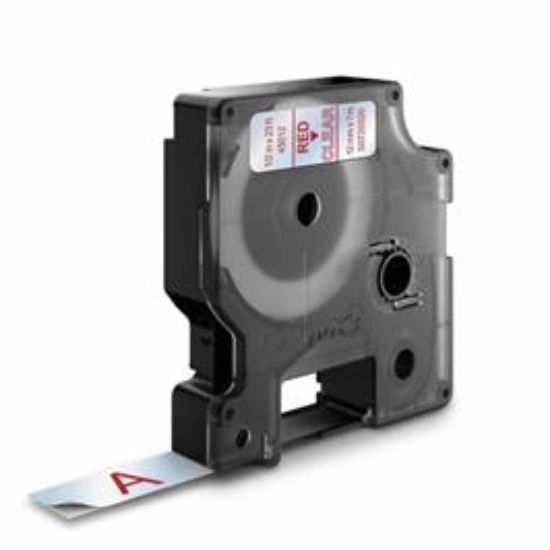 Billede af Labeltape DYMO 12mm rød/klar