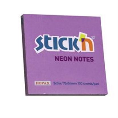 Billede af Stick'n notes neon lilla 76x76mm
