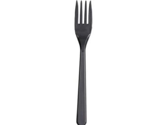 Billede af Gaffel plastik 18 cm. koksgrå flergangs (50)