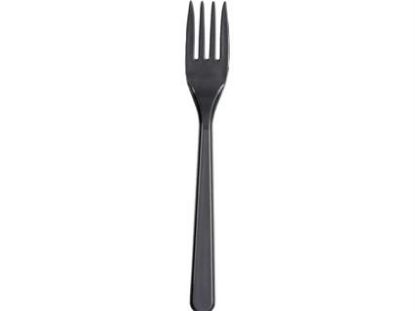 Billede af Gaffel plastik 18 cm. koksgrå flergangs (50)