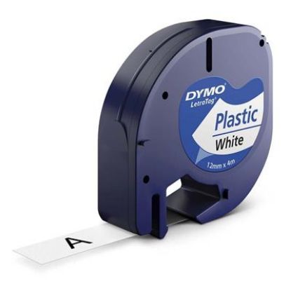Billede af Labeltape DYMO LetraTag hvid plast