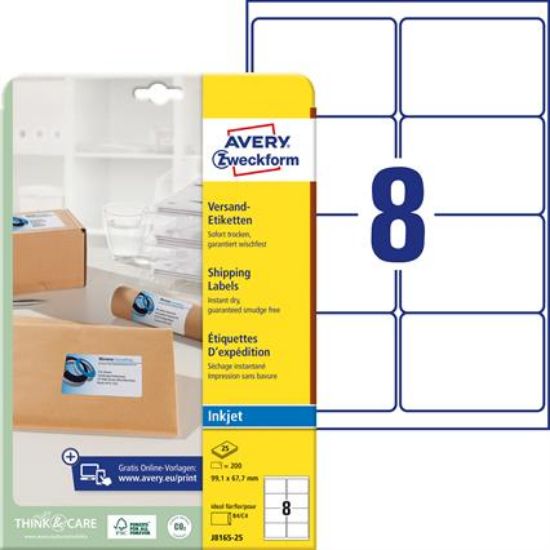 Billede af Inkjet labels Avery J8165-25