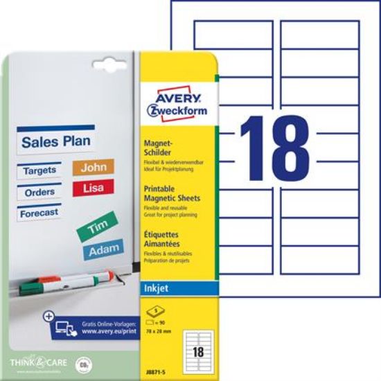 Billede af Magnet label 78x28mm Avery J8871-5